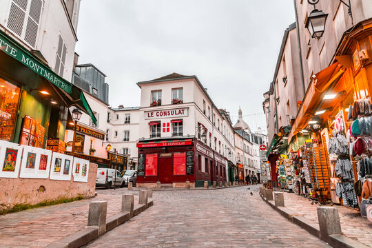Street view from Montmartre, Paris, France