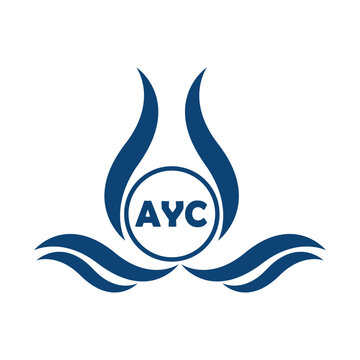 AYC letter water drop icon design with white background in illustrator, AYC Monogram logo design for entrepreneur and business.
