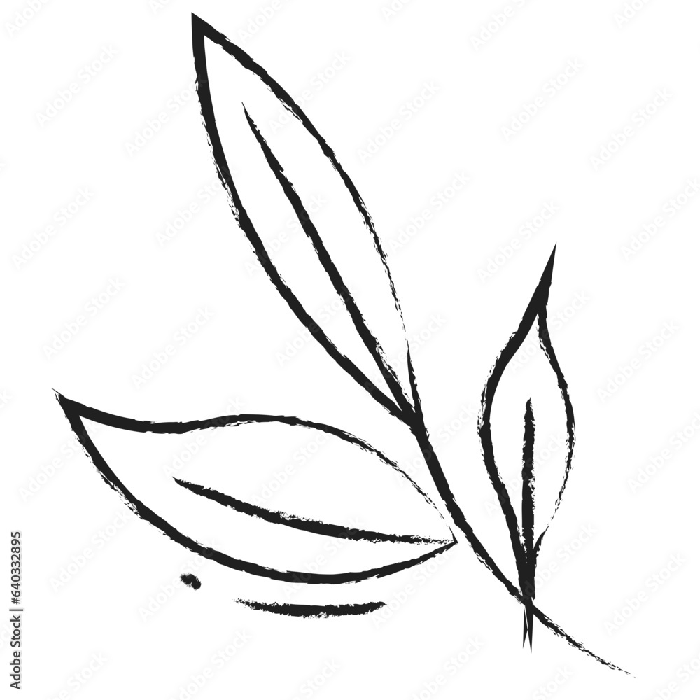 Wall mural Hand drawn tea leaves icon