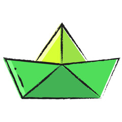 Hand drawn Paper Boat icon