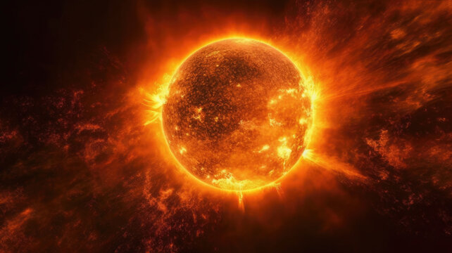 image of the sun, look from space, photorealicstic.