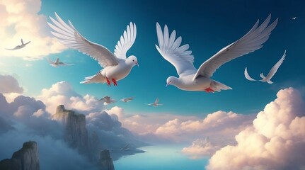 dove  flying in the sky