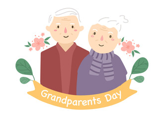 granparents day happy familiy happy grandparents cartoon style gra[hic images collection