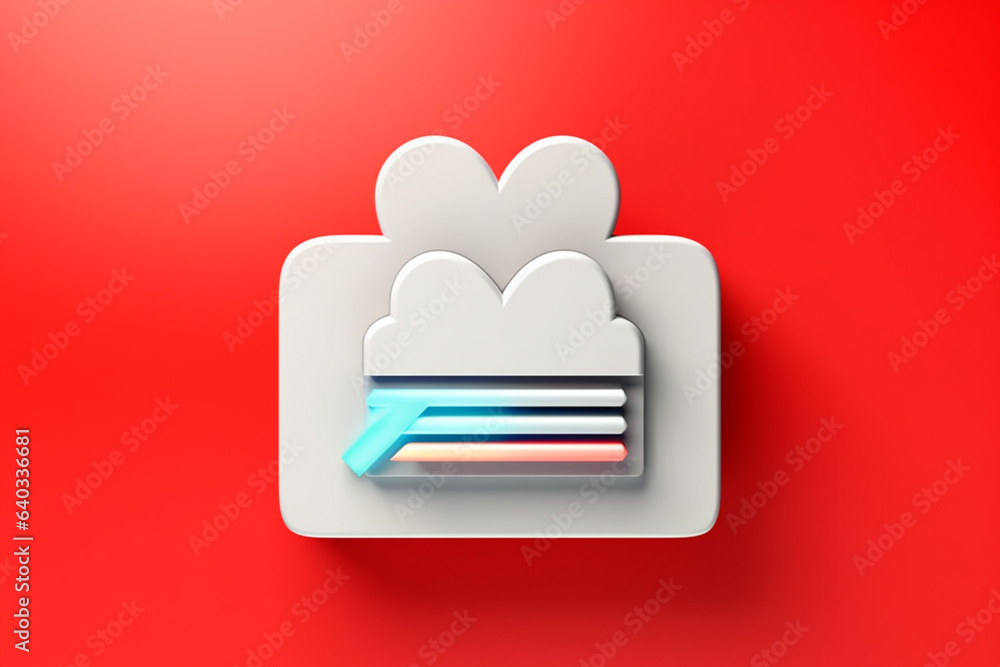 Leinwandbilder A visually appealing vector illustration of a cloud server download icon in a vibrant and modern style. Generative AI technology.