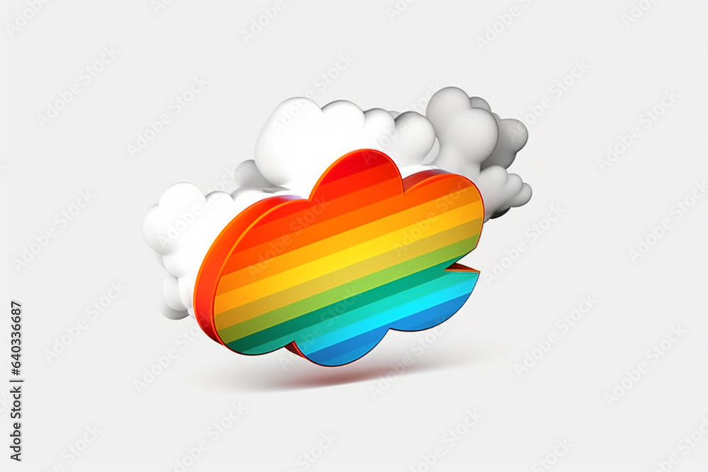 Fototapete a line art representation of a cloud server download icon, created with simple and elegant strokes. 