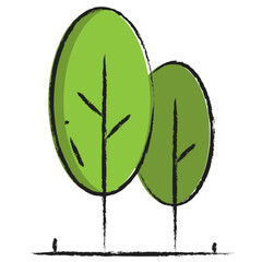 Obraz premium Hand drawn Tree icon