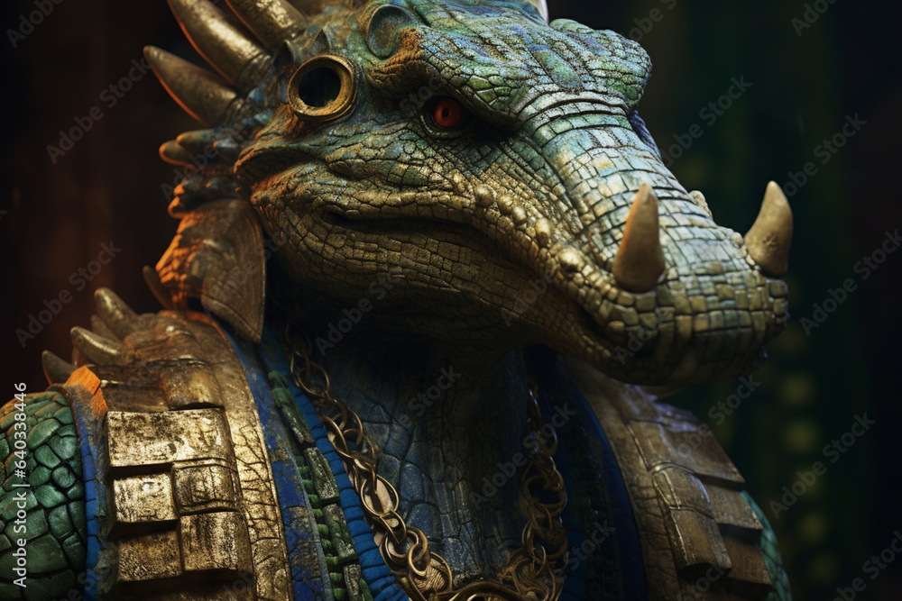 Poster sobek's mighty strength: a powerful portrayal of the abstract form of sobek, the crocodile god of fe