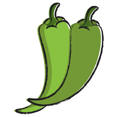 Hand drawn Red chilli icon