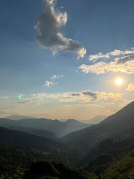 sunset over the mountains