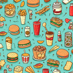 Kawaii Fast Food Pattern