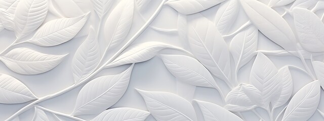 White paper leaves on white background, 3d rendering. Computer digital drawing.