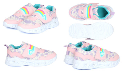 Images of a girl's footwear