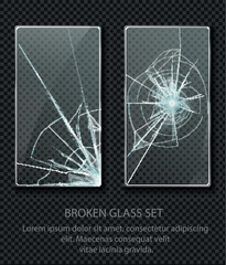 Glass framework, broken glass set