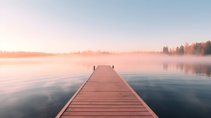 Naklejka premium Der Steg: Ein Portal zur Stille der Natur