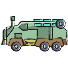 Hand drawn Military truck icon
