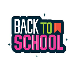 back to school lettering text