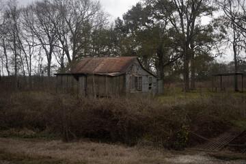 Fototapeta premium Old wooden and weathered cabin.