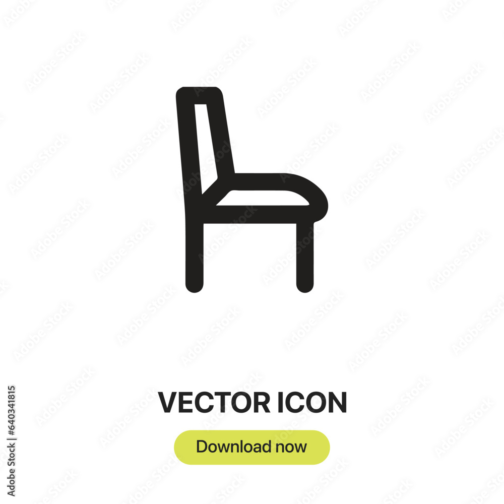 Poster chair icon vector. linear-style sign for mobile concept and web design. chair symbol illustration. p