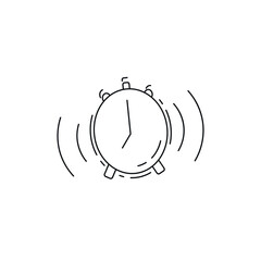 Alarm clock line icon. Alarm thin line icon.