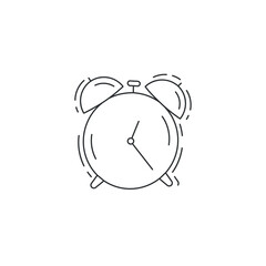 Alarm clock line icon. Alarm thin line icon.