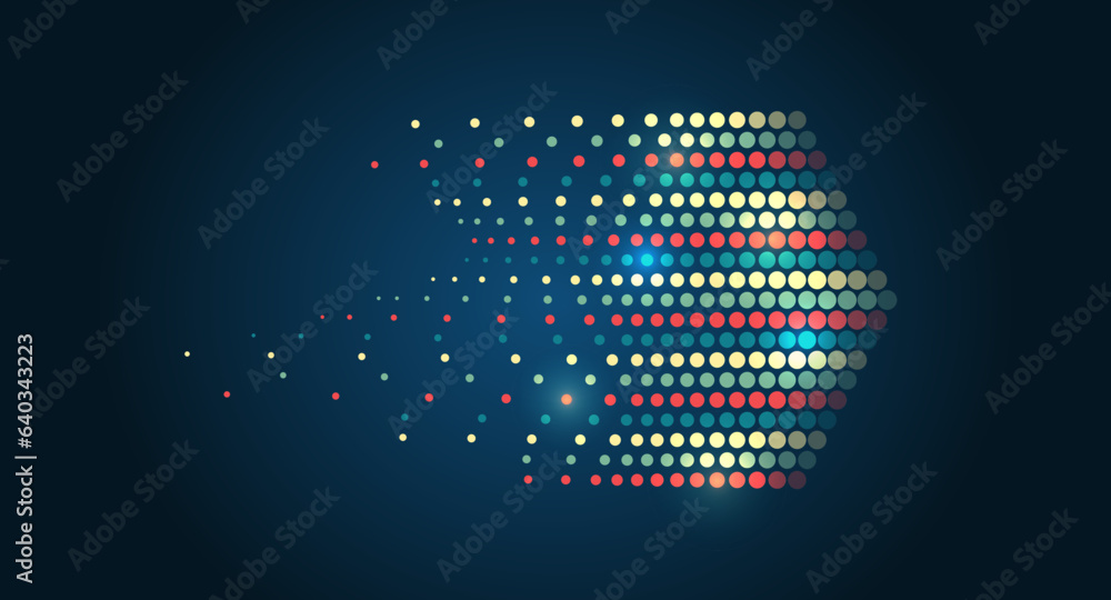 Aufkleber Big data visualization. A dynamic array of information. Data sorting process. Big data stream futuristic infographics. File structuring, machine learning.