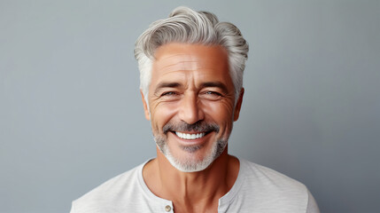 Beautiful mid age elderly man portrait. 