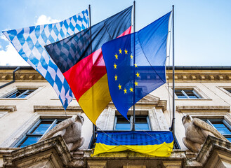 typical flag of the german state bavaria