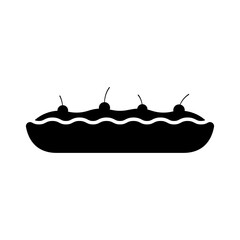Pie icon. Black silhouette. Front side view. Vector simple flat graphic illustration. Isolated object on a white background. Isolate.