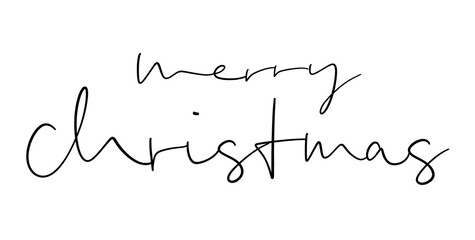 Merry Christmas ink brush handlettering
