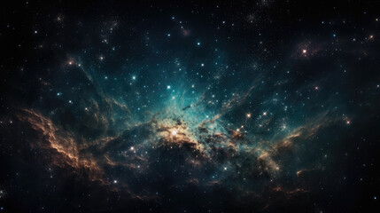 A view from space to a galaxy and stars. Universe filled with stars, nebula and galaxy - obrazy, fototapety, plakaty