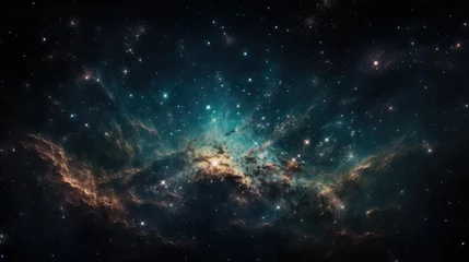 Foto op Aluminium A view from space to a galaxy and stars. Universe filled with stars, nebula and galaxy © Matthew