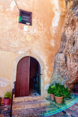 Fototapeta na wymiar Entry of Moni Kapsa monastery in the southeast of the island of Crete Greece