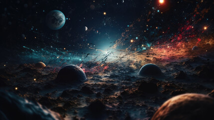 Obraz na płótnie Canvas Beautiful cosmic Outer Space.