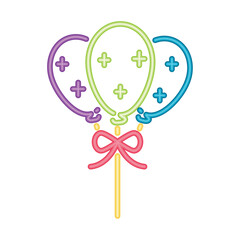 neon birthday helium balloons