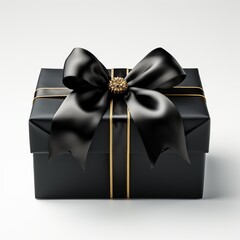 elegant gift box with a bow decorated with beads and stones. Neutral wrapper shades, copy space