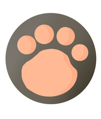 Cute gray cat paw no background