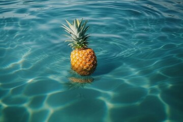 Pineapple pool summer. Generate Ai