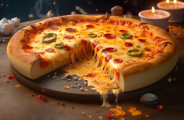 Hot pizza cheese. Generate Ai