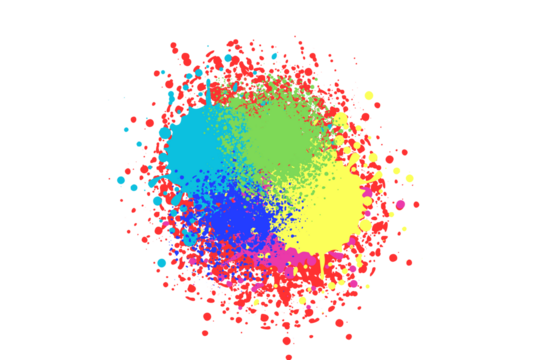 paint splash colorful design and copy space on white background, Spray paint watercolor seamless pattern. colorful Mixed color illustrations