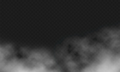 White smoke on transparent background. Vector illustration.