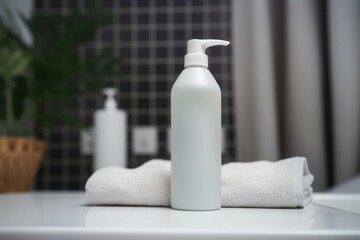 Obraz na płótnie Canvas Shampoo bottle beauty. Generate Ai