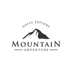 Retro vintage adventurer Logo design with arrow, mountain and compass concept.Logo for climber, adventurer, label and business.