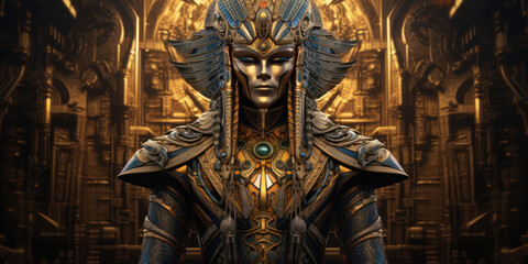 Obraz premium Thoth, Egyptian god of writing, magic, wisdom, and the moon.