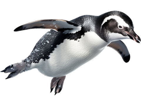 Penguin Leaping, No Background