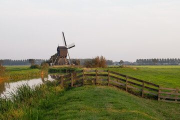 Windmill near the rural village of Molenaarsgraaf in the Dutch municipality of Molenlanden.