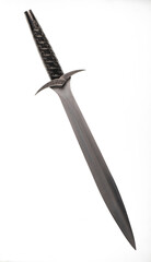 ancient sword with scabbard isolated on white background