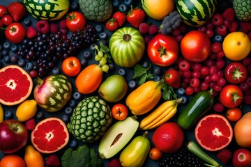 Fototapeta na wymiar fruits and vegetables Generated Ai