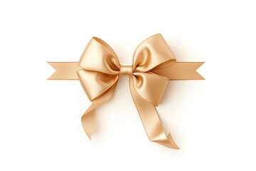 Gold and Beige Ribbon Border Frame with a Luxurious Bow for Presents and Packages