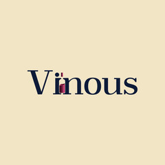 Vinous: Wine negative space logo