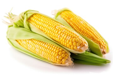 Ripe corn isolate on white background